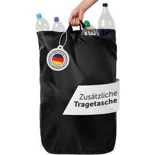 Blumtal Pflandflaschen Sammelbehälter 100L - Pfandflaschen Tasche für Bambus Pfandflaschen Organizer - Leergut Sammelbehälter mit Loch in Schwarz - Schwarz