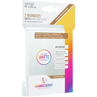 Gamegenic – Matte 7 Wonders Sleeves 67 x 103 mm (80), Farbe klar (GGS10059ML)