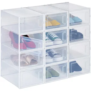 Relaxdays Schuhbox 23 x 14,5 x 33,5 cm 1-tlg. transparent
