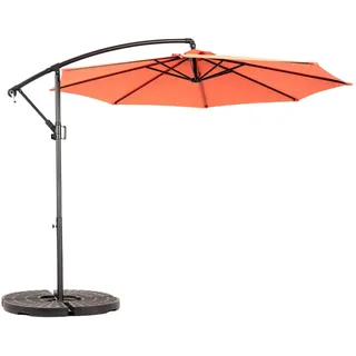 Oxeza Ampelschirm 294/294/250 cm Orange (Keine Basis) , Metall , Mode , 294x294 cm , Sonnenschutz, Ampelschirme