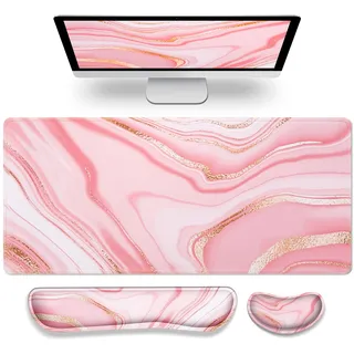 GIMARS Gaming Mauspad XXL Pink/Golden