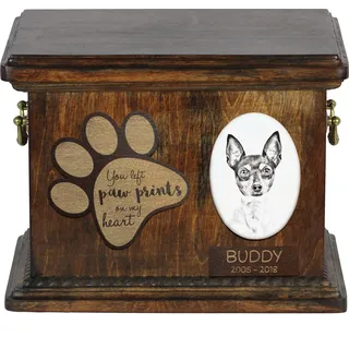 Toy Fox Terrier, American Toy Terrier, Amertoy - Hund Ascheurne, personalisierte Ascheurne mit Foto, Hund Ascheurne von der Marke Art-Dog