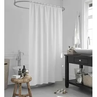 probath SONDERMAß! Textil DUSCHVORHANG Weiss 240 BREIT 250 HOCH! ÜBERLÄNGE! Shower Curtain White Outsize!