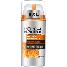 L'Oréal Men Expert XXL Gesichtspflege gegen müde Haut für Männer, Belebende Feuchtigkeitscreme 24H Anti-Müdigkeit, Gesichtscreme für Herren mit Vitamin C, Hydra Energy, [Amazon Exclusive], 1 x 100 ml