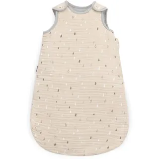 Ehrenkind® Baby Sommerschlafsack Rund Musselin | aus weicher OEKO-TEX zertifizierter Bio-Baumwolle | Sommer Baby Schlafsack Baby 1 TOG Gr. 86/92 Natur-Graue Tropfen