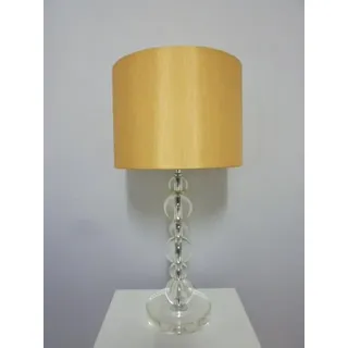 Tischleuchte Virag Lampe Kristallfuß Stoffschirm Nachttischleuchte Tischlampe - Gold