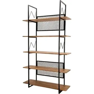Bücherregal Bücher Regal Standregal Schrank Holz + Metall Mit 5 Etagen - Beige