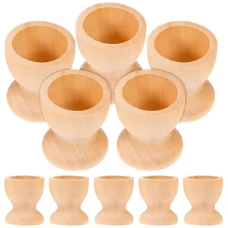 Garneck Holz Eierbecher Zum Bemalen - 10 Stück - Kreative Eierhalter Für Und Erwachsene Ideal Zum Dekorieren Und Gestalten Perfekte Tisch Und Kühlschrankablage
