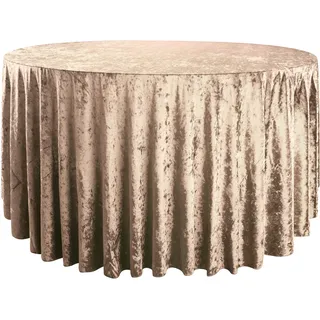 RCZ Decor Samt-Tischdecke, waschbar, knitterfrei, 177,8 cm, runde Tischdecke für Bankette, Hochzeiten, Partys und mehr, Champagner 749