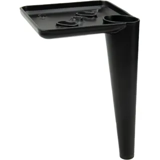 Möbelfuß Stiletto schwarz matt 15 cm, elegante Metallbeine für Polstermöbel, ideal für Sofas, Sessel, TV-Möbel und Kommoden, mit rutschfester Unterlage. - Schwarz