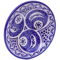 Biscottini Dekorative Teller 25,5 x 25,5 x 6,5 cm | Keramikteller aus marokkanischem Handwerk | Küchendekorationen | handbemalte Dekorative Teller