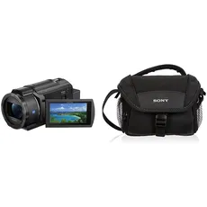 Sony FDR-AX43A 4K Kompakt-Camcorder (Ultra HD (UHD) & LCS-U11B Universal-Kameratasche für Camcorder NFX or SLT schwarz