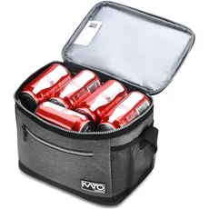 Kato Tirrinia Isolierte Lunch-Tasche für Frauen Männer, Auslaufsichere thermische wiederverwendbare Lunch-Tasche für Erwachsene, Lunch-Kühltasche für Büro Arbeit, Dunkelgrau