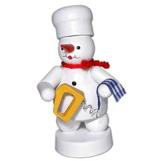 Winterdekoration Bäcker Schneemann mit Rührgerät aus Holz Höhe 8cm Winterfigur