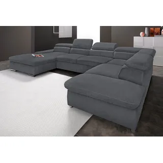 sit&more Wohnlandschaft »Alcudia U-Form« wahlweise mit Bettfunktion, grau