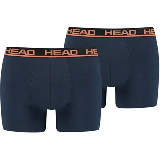 Head Basic Boxershorts Dunkelblau/Orange M 2er Pack