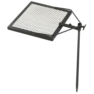 Rosenstein & Söhne Camping Grillrost: Mobiler Lagerfeuer-Grillrost mit Erdspieß, 36 x 36 cm (Grillgitter, Angler-Grill, BBQ)