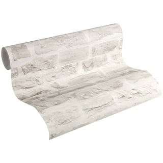 A.S. Création Vliestapete Best of Wood`n Stone 2nd Edition Tapete in Stein Optik fotorealistische Steintapete Naturstein 10,05 m x 0,53 m grau Made in Germany 355804 35580-4