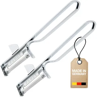 Westmark 2 Universal-Sparschäler/Pendelschäler mit geschärftem Ausstecher, Edelstahlklinge, Famos, Metall/Verchromt, 106122E4