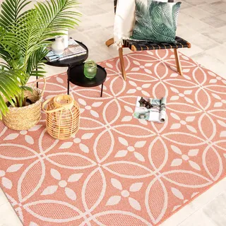 In- & Outdoor Teppich - Summer Pattern Rosa - 160x230cm - Modern, Retro - Garten / Terrasse - FRAAI | Home & Living - Rosa