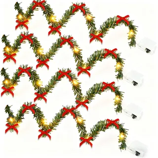 4 Stück Wichtel Lichterkette Miniatur Led Wichtel Zubehör Weihnachten, Wichtelhaus Weihnachtsdeko, Puppenhaus Zubehör Weihnachten Lichterkette Wichtel.