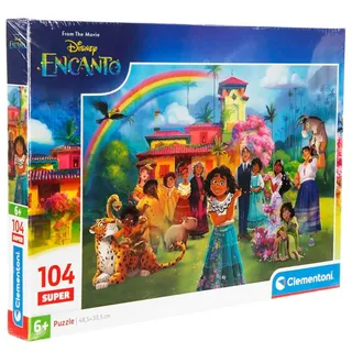 Clementoni Puzzle Disney Encanto 104 Stücke für Kindern 6-8 Jahre, Cartoon, Geschenk für Kinder, Puzzle für Kinder, Made in Italy, 25049
