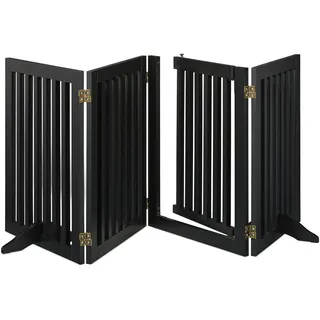 Relaxdays Absperrgitter freistehend mit Tür 70x207 cm Schwarz