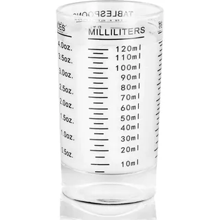 Amexo 4OZ/120ML SchnapsgläSer, Klein Glas Messbecher Mit Waage, Backen Messbecher für Küche Bar, Mini Espresso Schnapsgläser für Kaffee Milch Cocktail Tequila Wodka (Schwarz)
