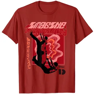 Offizieller Imagine Dragons Exklusiver Falling Man T-Shirt, Herren, Cranberry, S