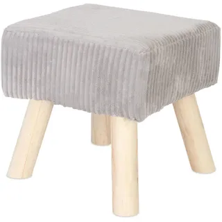 Relaxdays Cord-Hocker , Grau , Textil , Quadratisch , 30x30x30 cm , Wohnzimmer, Sessel, Hocker & Hockerbänke, Sitzhocker