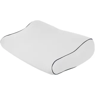 Antar AT03001 Orthopädisches Schlafkissen mit Kopfaussparung, Bezug weiß mit blauer Paspelnaht