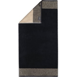 CAWÖ Luxury Home Two-Tone 590 Handtuch 50 x 100 cm schwarz