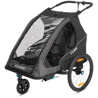 Cube Double Pure Fahrradanhänger - Black / Grey - Max 42 kg