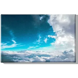 Homemania HM20KNV45x70-259 Himmel-Bild für Wohnzimmer, Schlafzimmer, Mehrfarbig, Polyester, Holz, 45 x 3 x 70 cm