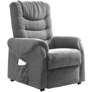Livetastic Fernsehsessel Nino Dunkelgrau 76 x 106 x 94 cm Silber mit Relaxfunktion