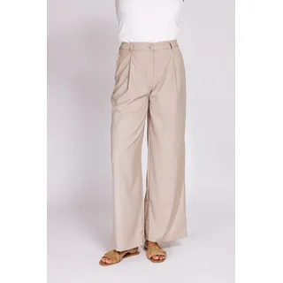 Zhrill Bundfaltenhose "GRETA Hose" weite Passform, für den Alltag, mit Nadelstreifen, Materialmix, sand