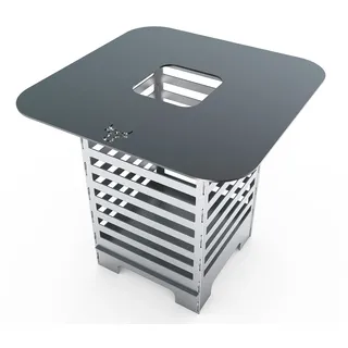 Moderner Feuerkorb Feuertonne Feuerschale + Grillplatte Feuerplatte Grillring