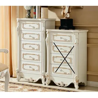 Kommode mit Schubladen Anrichte Kommoden Holz  Hochschrank Sideboard - Weiß