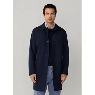 Hackett London für Herren. HM4000137 Belgravia Mantel Mac navy (XL), Klassisch, Polyester, Marine