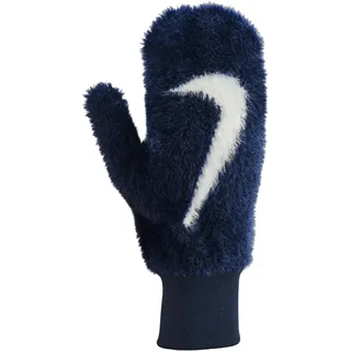 Nike Damen Plush Knit Handschuhe Strickhandschuhe Winter Handschuhe warm weich, Midnight Navy/White, M/L