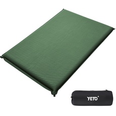 yETO Camping Selbstaufblasende Isomatte extra breit 192x140cm für 2 Personen Outdoor verbindbare 8cm Dick Selbstaufblasbare Luftmatratze,Indoor,Wandern,Grün