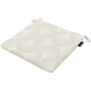 Sitzkissen , Sandfarben , Textil , geometrisch , Füllung: Polyester,Polyester , quadratisch , 40x40 cm , pflegeleicht, hochwertige Qualität, formstabil, langlebig, für den Außenbereich geeignet, wetterfest, mittels Bändern zu befestigen , Heimtextilien, Wohntextilien, Sitzkissen