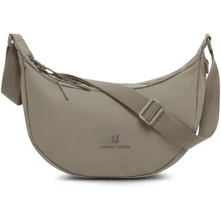 Johnny Urban Crossbody Bag Damen & Herren Grau - Ally Medium | Moon Bag Design - Umhängetasche im Halbmond Stil - Halbrunde Tasche mit verstellbarem Gurt - Wasserabweisend