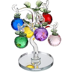 BTSKY Kristallglas Apfelbaum - Künstlicher Baum Figur Ornament Tischdeko Feng Shui Kristall Apfelbaum Dekoration
