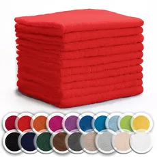 NatureMark 10er Pack Waschlappen | 100% Baumwolle | Frottier Seiflappen | Größe 30 x 30 cm | Frottee Seiftücher im 10er Pack Farbe: Rot