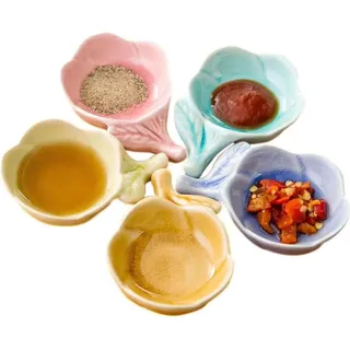 Keramik-Essstäbchenhalter in Pflaumenblüten-Optik, Essstäbchenablagen, Sushi-Teller, Dip-Schale, Essstäbchenständer für Zuhause, Sojasaucenschale – 5er-Set