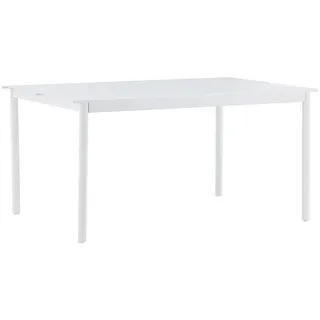 Gardenson Gartentisch , Weiß , Metall , rechteckig , eckig , 100x75x150 cm , wetterbeständig , Gartenmöbel, Gartentische, Gartentische
