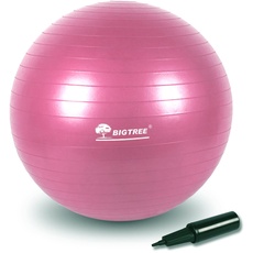 BIGTREE Gymnastikball Anti-Burst Sitzball für Yoga Exercise Fitness Yoga Core (Pink, 75)
