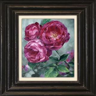 queence Leinwandbild "Pfingstrosen" Blumen  Blumenbilder  Garten  Gartenbilder  Kunst  Stillleben Premium-Leinwandstoff, Handarbeit aus Deutschland, 40x40cm, farbe bild(er): rosa