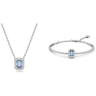 Swarovski Millenia Anhänger & Armband, Oktagon-Schliff, Blau, rhodiniert